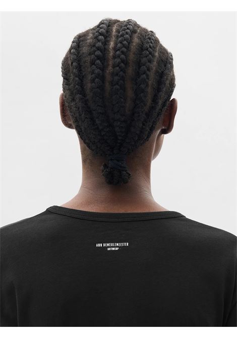 t-shirt do wrinkled cropped ls donna nera ANN DEMEULEMEESTER | B0013925 FA206099